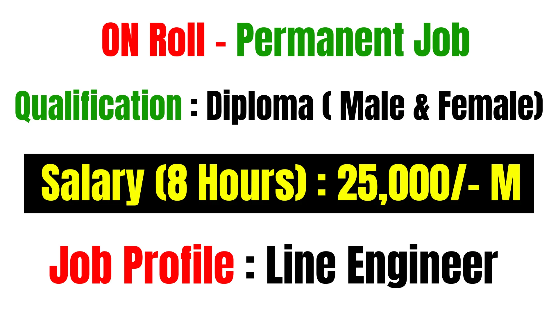 Diploma On Roll Job Vacancy 2024