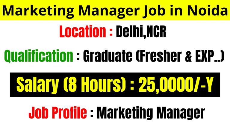 Marketing Manager Job Vacancy in Noida