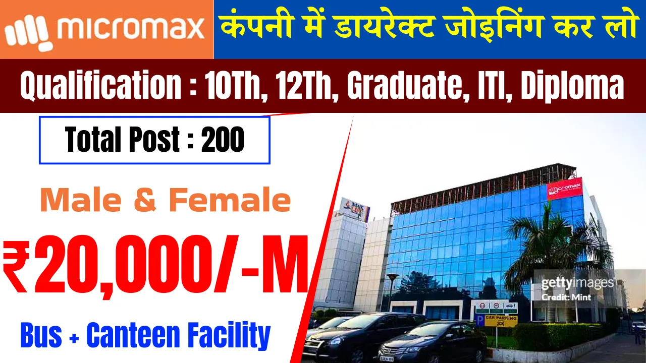 Micromax Company Job Vacancy 2025