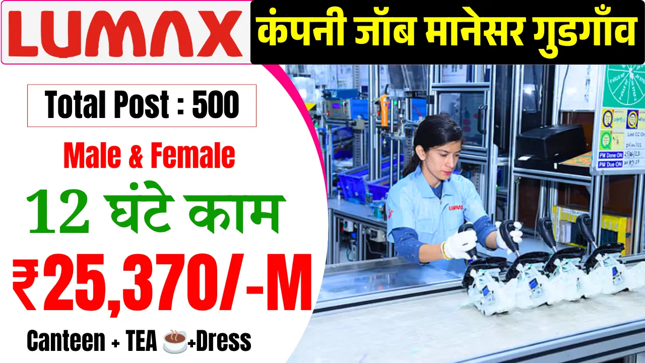 Lumax Company Job in Manesar Gurgaon
