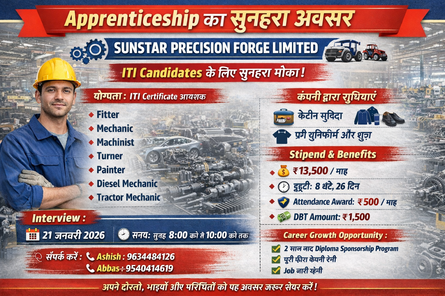 Sunstar Precison Job Requirement in Noida